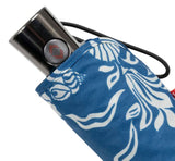 Parapluie Alpha X-TRA Solide Isotoner Fleur Coquillage Bleu