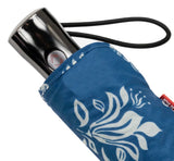 Parapluie Alpha X-TRA Solide Isotoner Fleur Coquillage Bleu