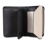 Portefeuille en cuir Lancaster-Smooth Noir/Nude/Vison