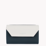 Portefeuille compagnon Lancaster-Smooth Bleu/Ecru