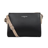 Sac à main trotteur Lancaster-Smooth Noir/Nude Clair/Nude Foncé