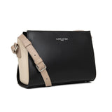 Sac à main trotteur Lancaster-Smooth Noir/Nude Clair/Nude Foncé
