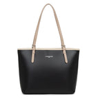 Sac cabas en cuir Lancaster-Smooth Noir/Nude Clair/Nude Foncé