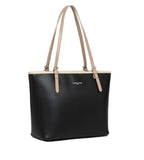Sac cabas en cuir Lancaster-Smooth Noir/Nude Clair/Nude Foncé