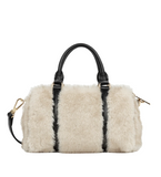 Petit sac polochon Lancaster Moumoute Ecru Noir
