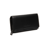 Portefeuille zippé en cuir Chesterfield-Arvento Noir