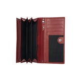 Portefeuille zippé en cuir Chesterfield-Arvento Rouge