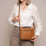 Sac à main en cuir Faro Chesterfield Cognac