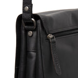 Besace à rabat en cuir Chesterfield-Laverton Noir