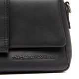 Sac à main en cuir avec rabat et bandoulière Clifden Chesterfield Noir
