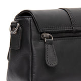 Sac à main en cuir avec rabat et bandoulière Clifden Chesterfield Noir