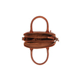 Sac à main en cuir chesterfield-Hermosa Cognac