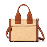 Sac à main Clover Cognac et raphia - Mac Alyster