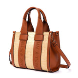 Sac à main Clover Cognac et raphia - Mac Alyster