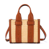Sac à main Clover Cognac et raphia - Mac Alyster
