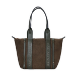 Sac à main shopping effet daim olive Abrielle Mac Alyster