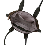 Sac à main shopping effet daim olive Abrielle Mac Alyster