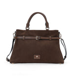 Sac à main effet velours Glysia Marron Mac Alyster